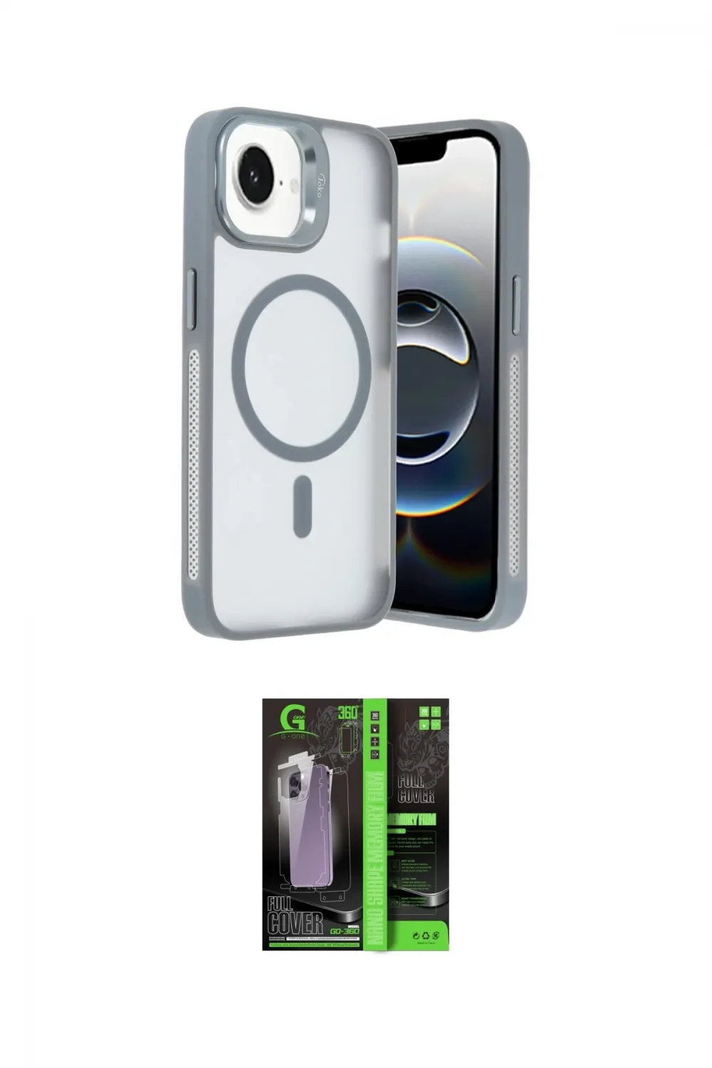 ieg™ iPhone 16E Kılıf Akış Form - Şeffaf 360 Full Body Arka Koruyucu