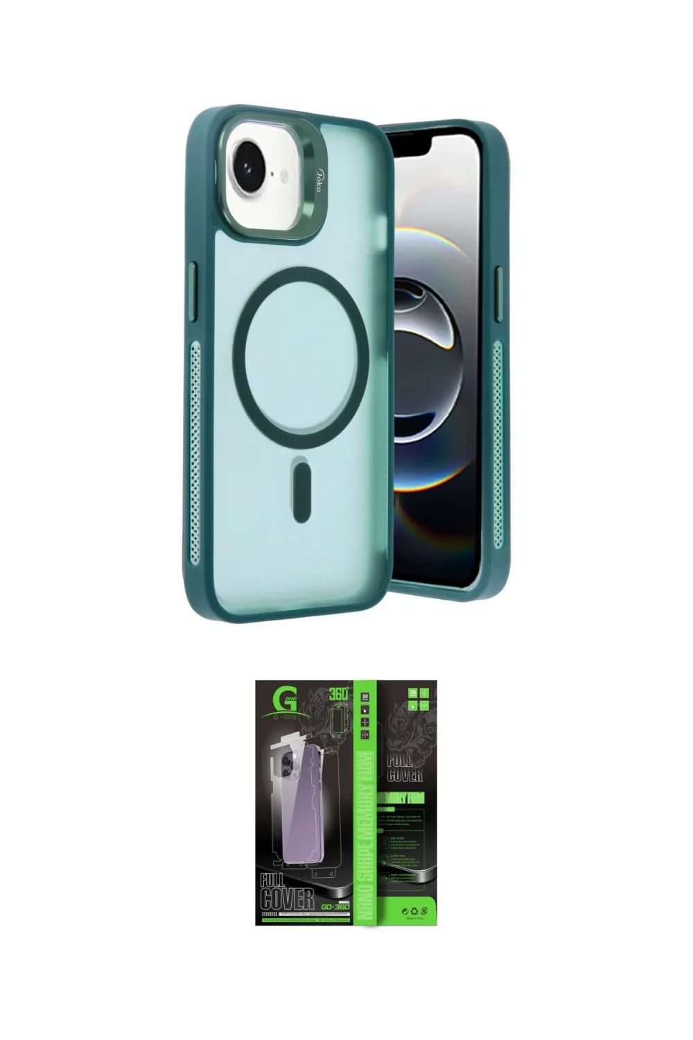 ieg™ iPhone 16E Kılıf Akış Form - Şeffaf 360 Full Body Arka Koruyucu