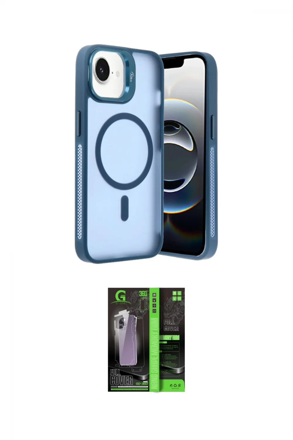 ieg™ iPhone 16E Kılıf Akış Form - Şeffaf 360 Full Body Arka Koruyucu