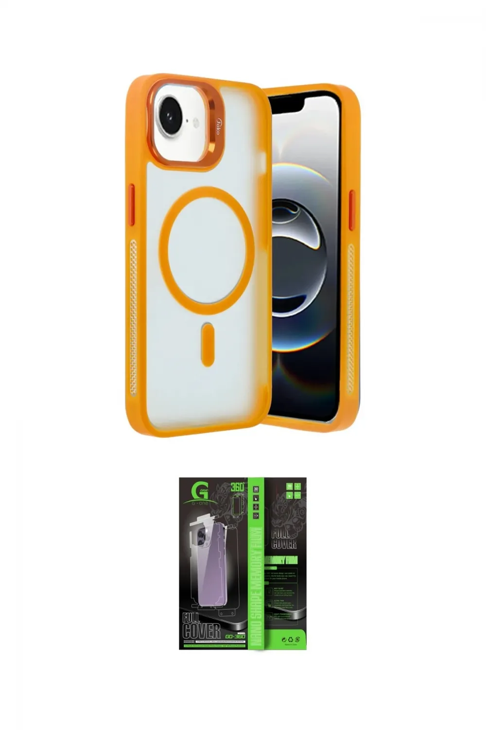 ieg™ iPhone 16E Kılıf Akış Form - Şeffaf 360 Full Body Arka Koruyucu