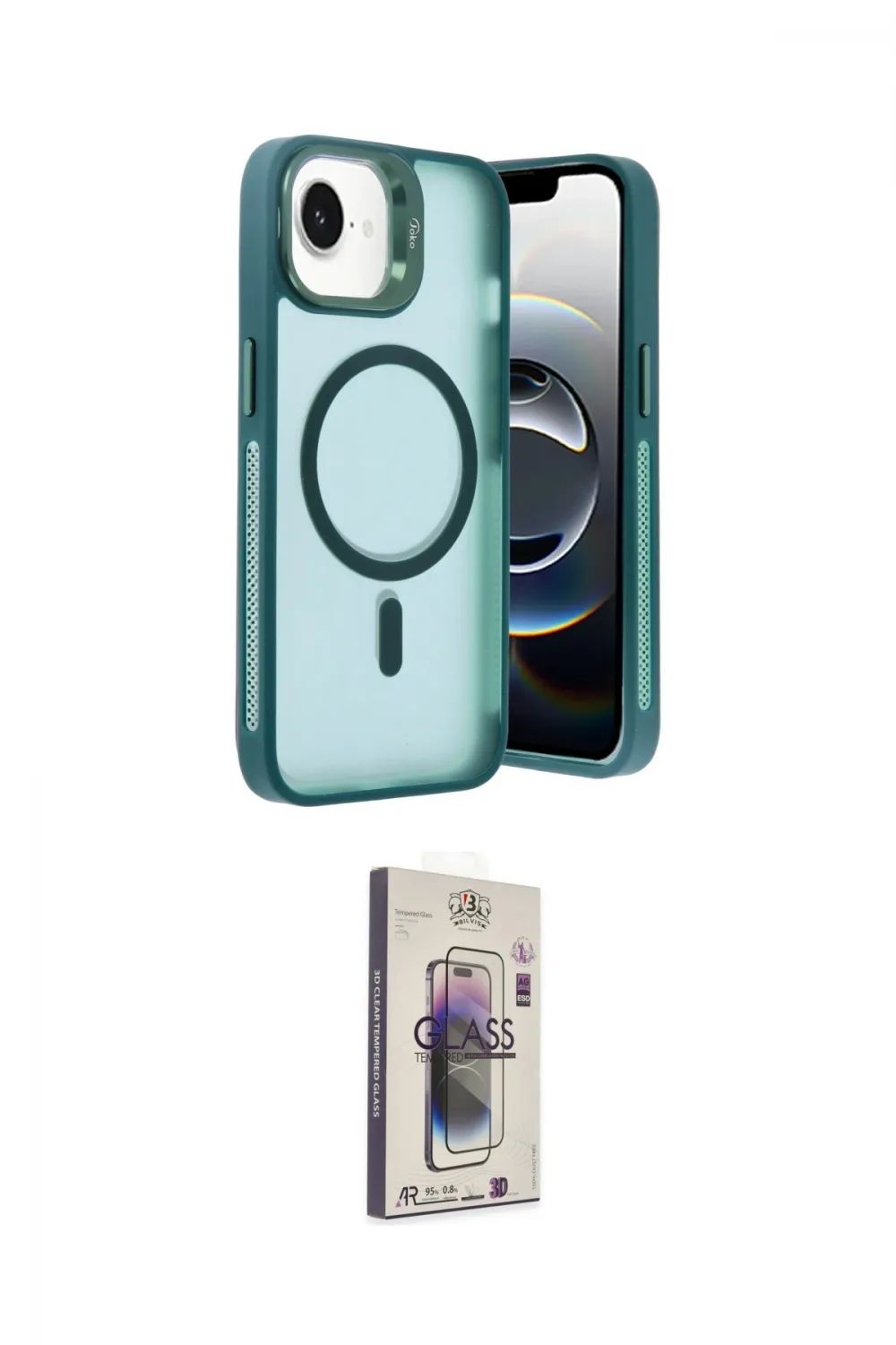 ieg™ iPhone 16E Kılıf Akış Form - Siyah Bilvis 3D Cam Ekran Koruyucu