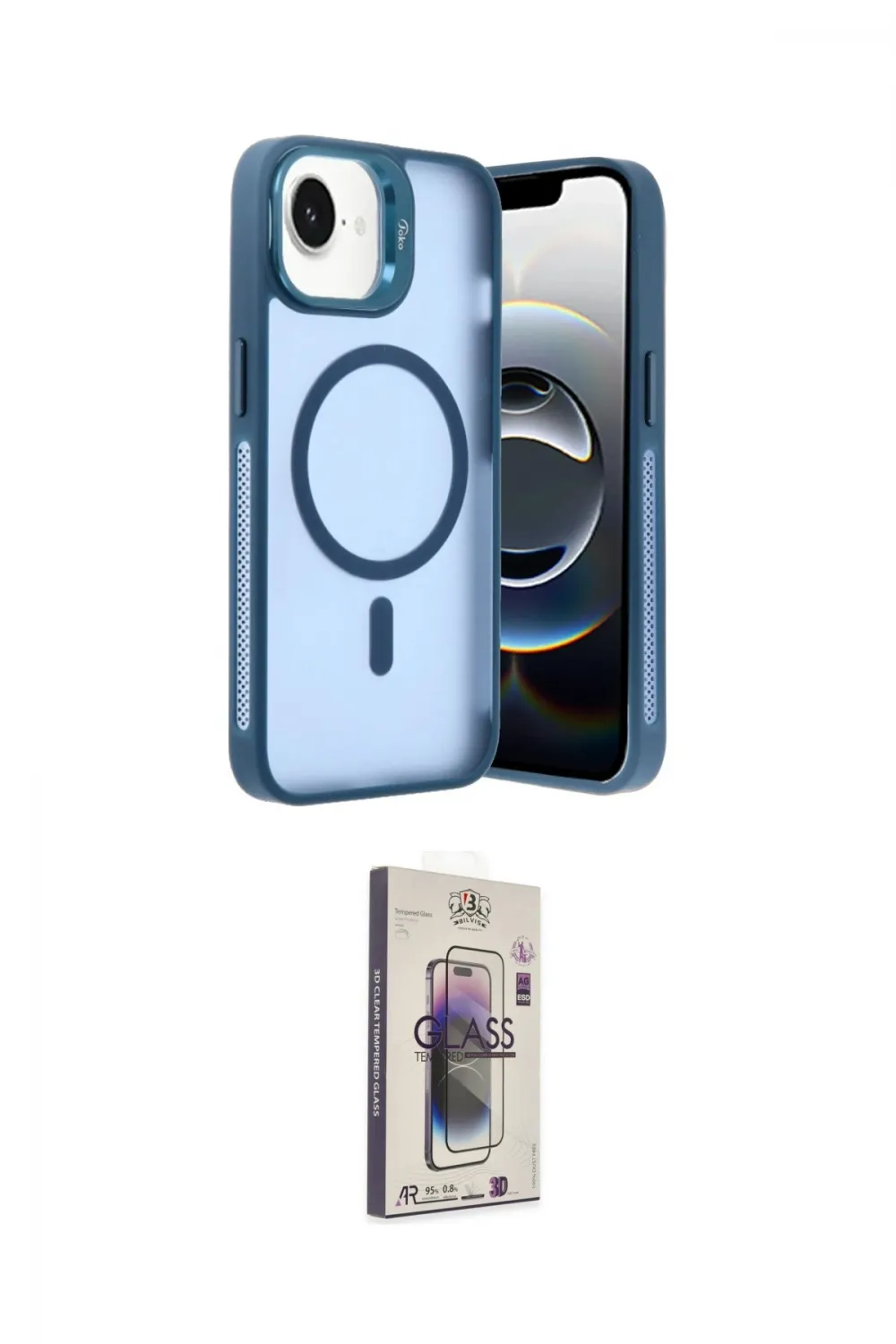 ieg™ iPhone 16E Kılıf Akış Form - Siyah Bilvis 3D Cam Ekran Koruyucu