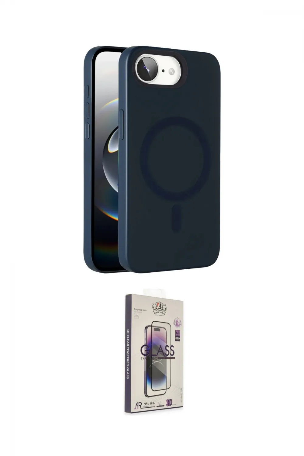 ieg™ iPhone 16E Kılıf Çekirdek Modern Prime - Siyah Bilvis 3D Cam Ekran Koruyucu