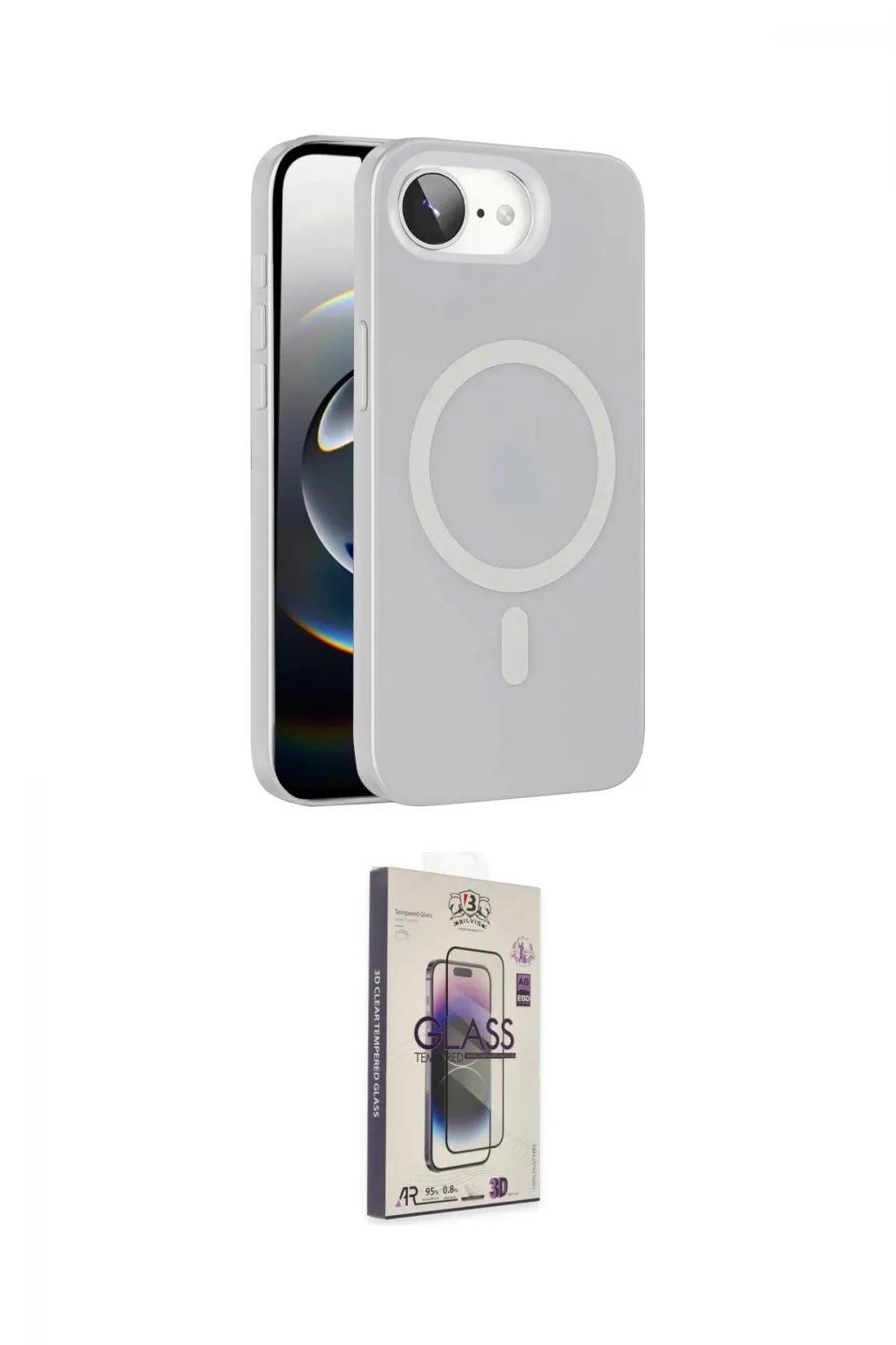 ieg™ iPhone 16E Kılıf Çekirdek Modern Prime - Siyah Bilvis 3D Cam Ekran Koruyucu
