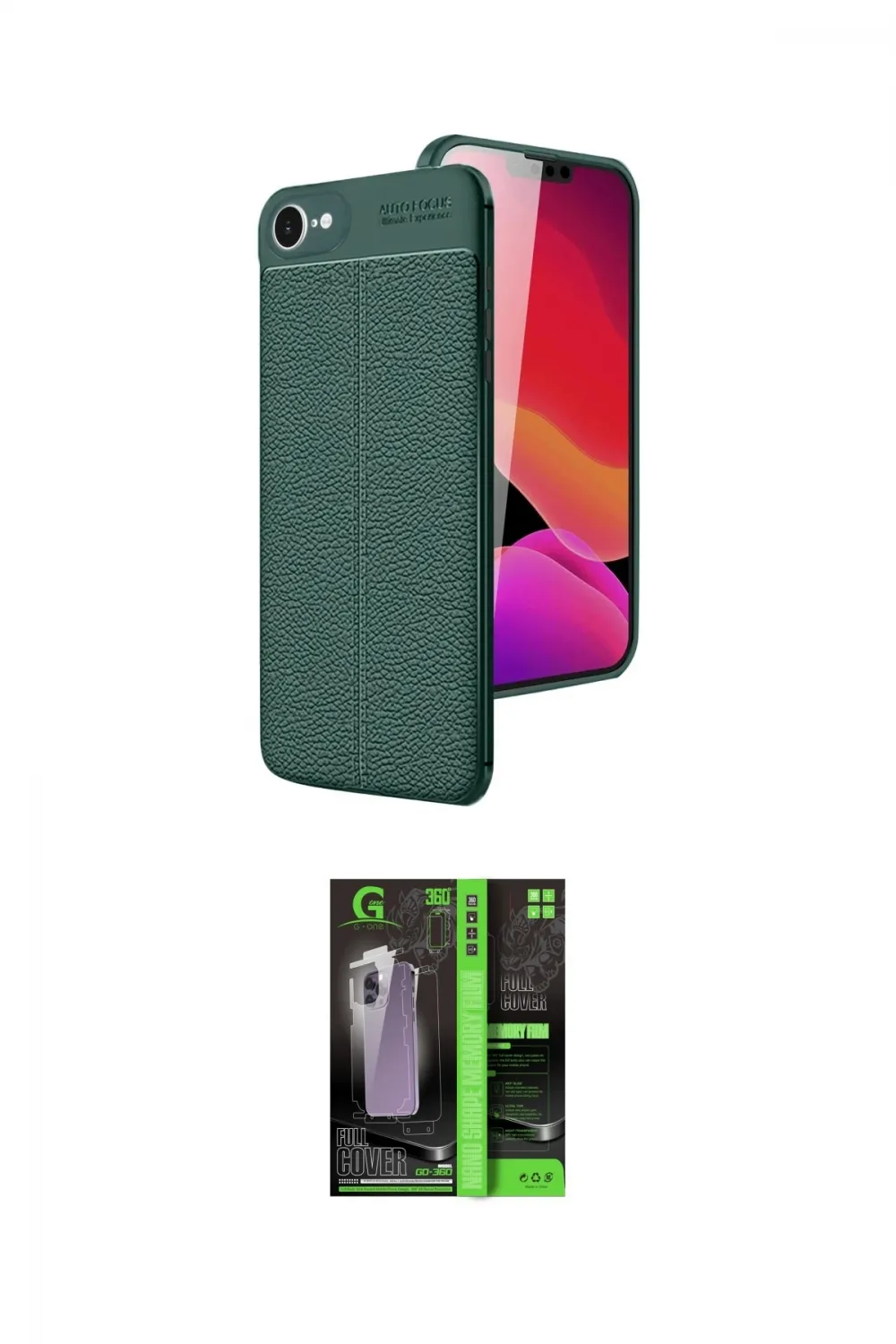 ieg™ iPhone 16E Kılıf Doruk Klasik Özel Seri - Şeffaf 360 Full Body Arka Koruyucu
