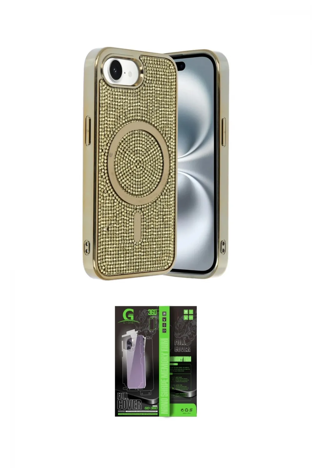 ieg™ iPhone 16E Kılıf Eksen Çizgi - Şeffaf 360 Full Body Arka Koruyucu