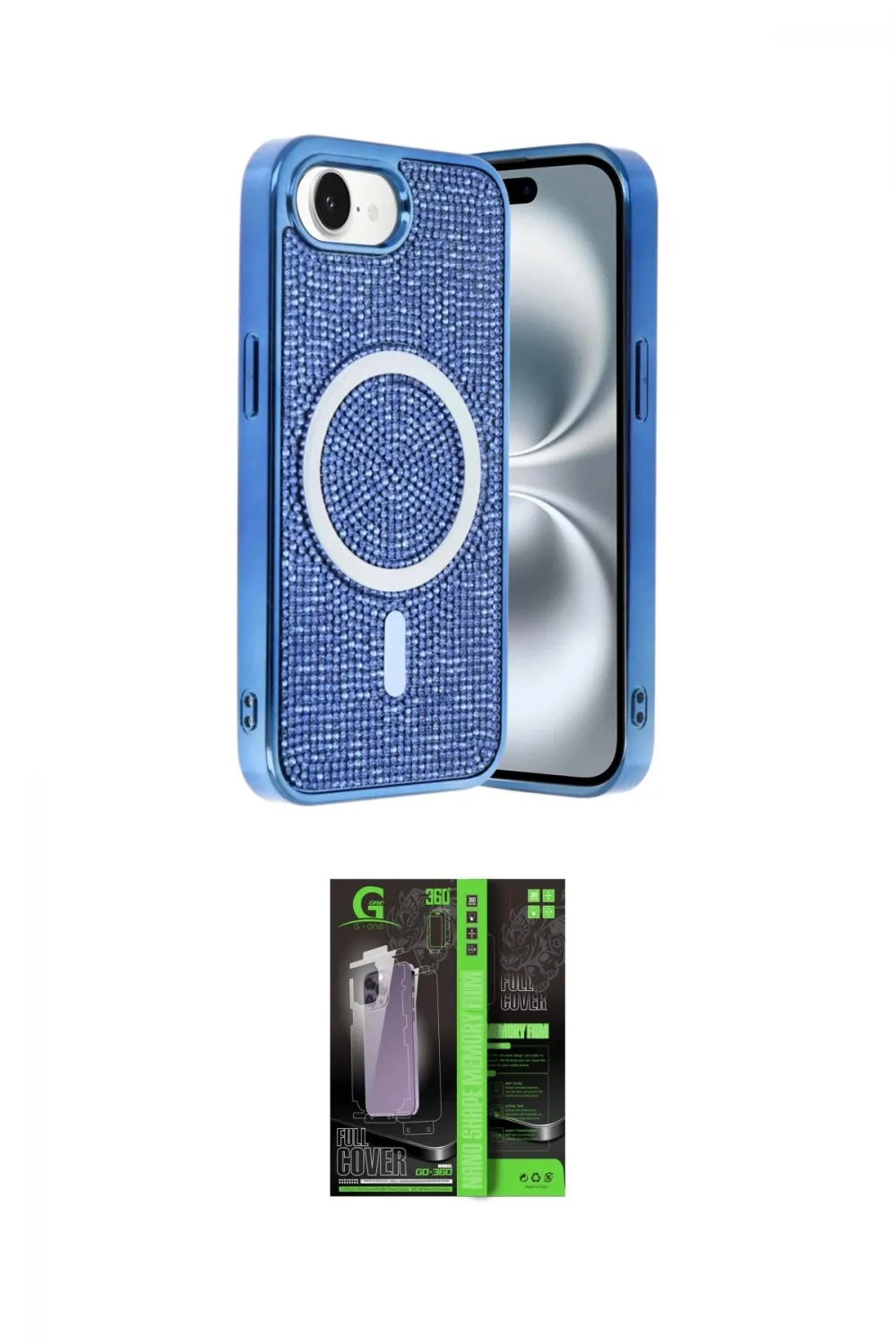 ieg™ iPhone 16E Kılıf Eksen Çizgi - Şeffaf 360 Full Body Arka Koruyucu