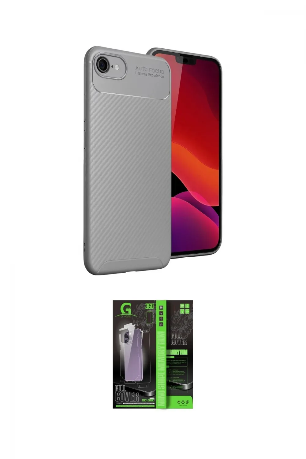ieg™ iPhone 16E Kılıf Eksen Form Prime - Şeffaf 360 Full Body Arka Koruyucu