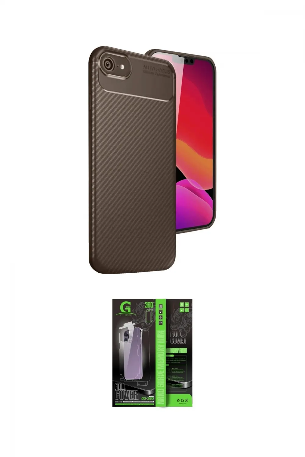 ieg™ iPhone 16E Kılıf Eksen Form Prime - Şeffaf 360 Full Body Arka Koruyucu