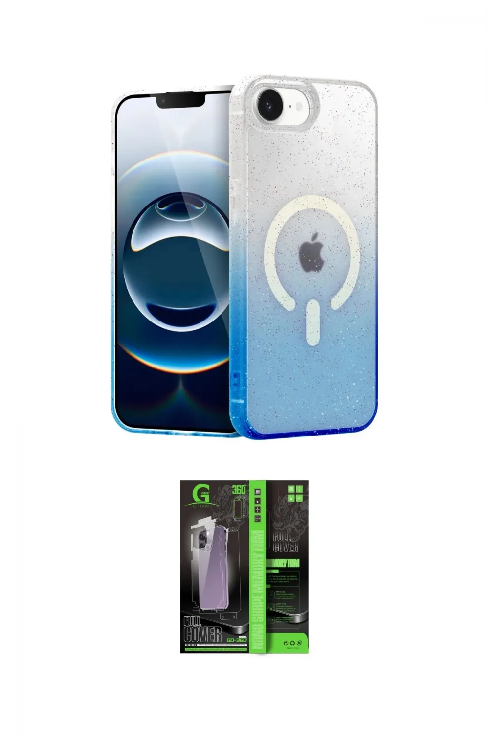 ieg™ iPhone 16E Kılıf Eksen Minimal Özel Seri - Şeffaf 360 Full Body Arka Koruyucu