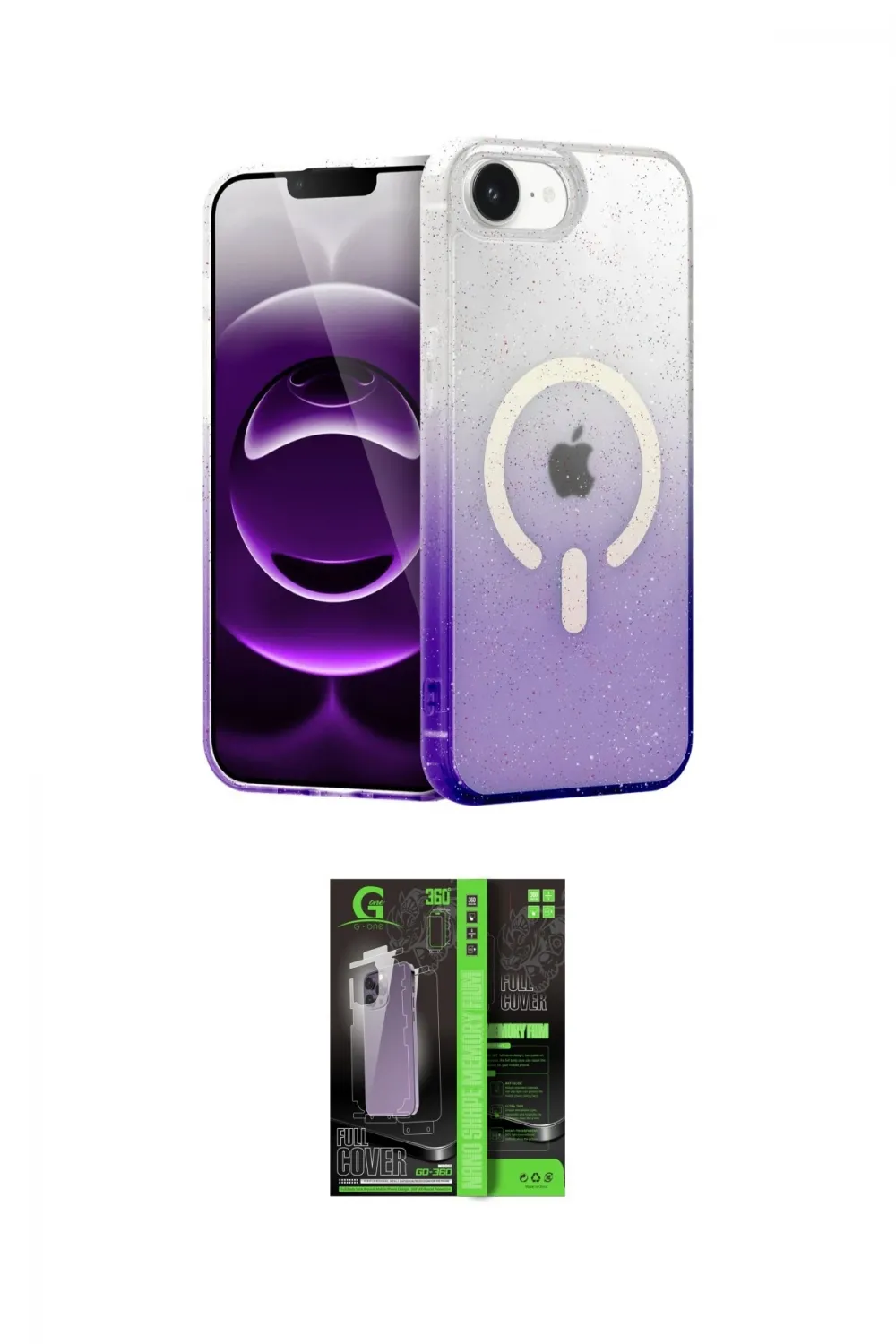 ieg™ iPhone 16E Kılıf Eksen Minimal Özel Seri - Şeffaf 360 Full Body Arka Koruyucu