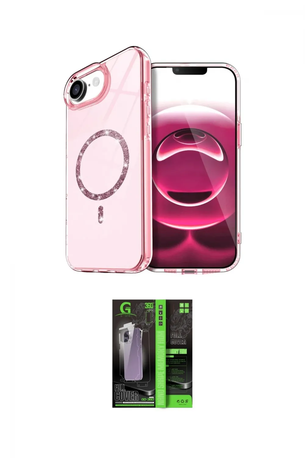 ieg™ iPhone 16E Kılıf Kıvılcım Form Prime - Şeffaf 360 Full Body Arka Koruyucu