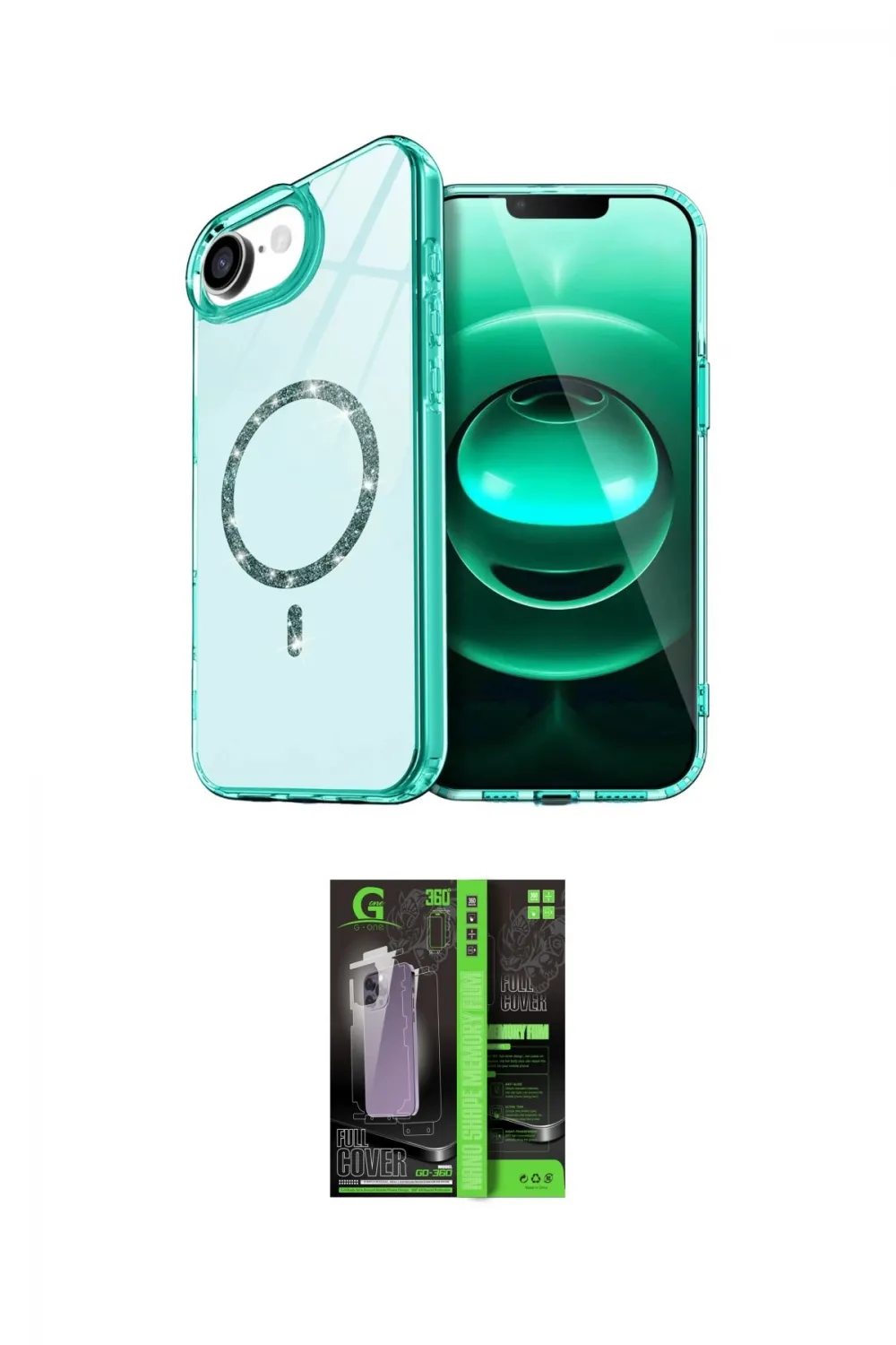 ieg™ iPhone 16E Kılıf Kıvılcım Form Prime - Şeffaf 360 Full Body Arka Koruyucu