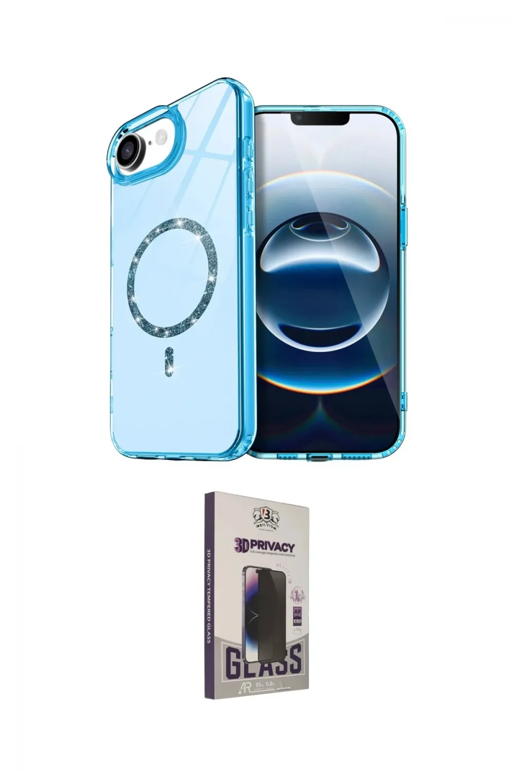 ieg™ iPhone 16E Kılıf Kıvılcım Form Prime - Siyah Bilvis Hayalet Cam Ekran Koruyucu