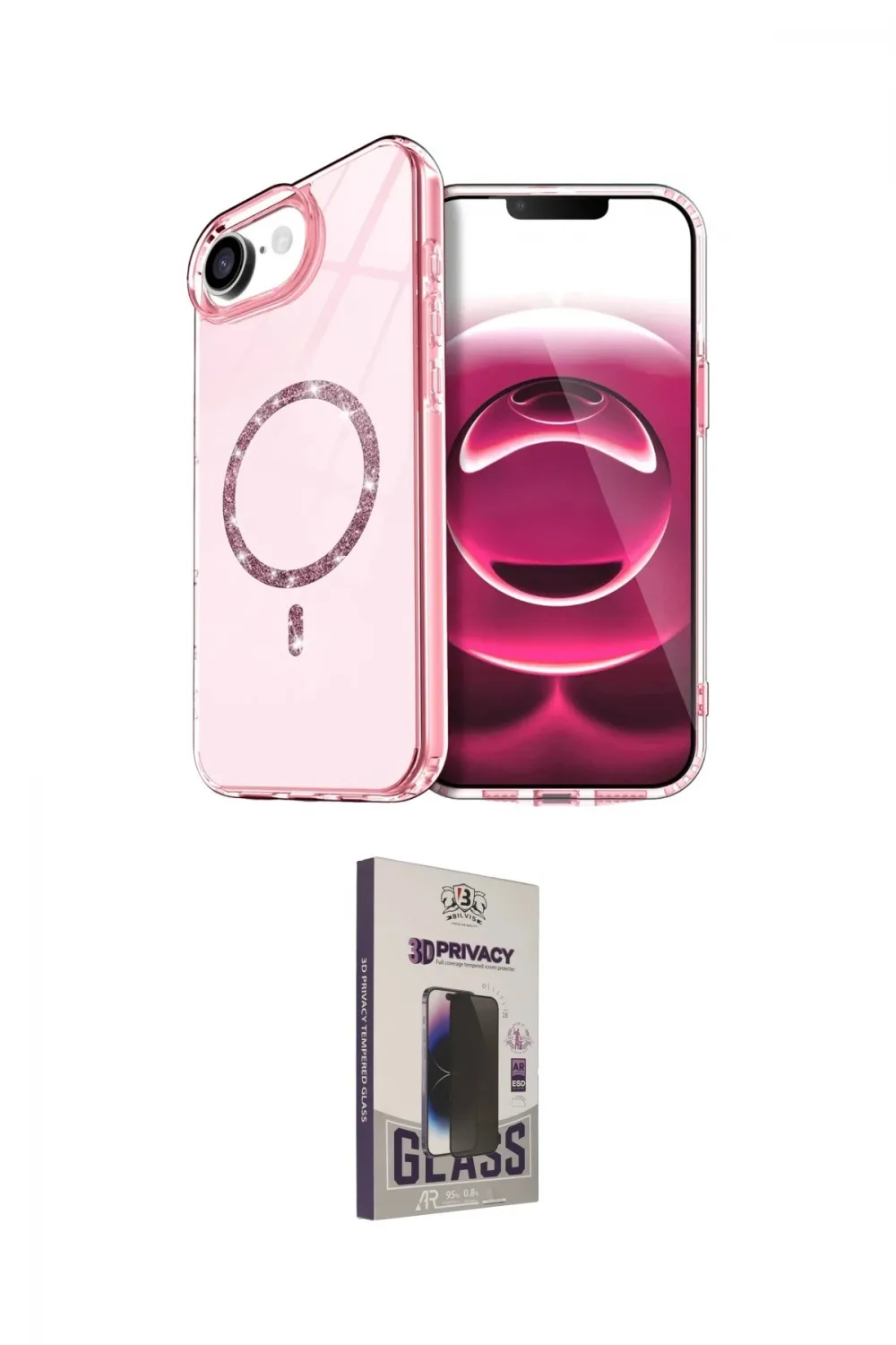 ieg™ iPhone 16E Kılıf Kıvılcım Form Prime - Siyah Bilvis Hayalet Cam Ekran Koruyucu