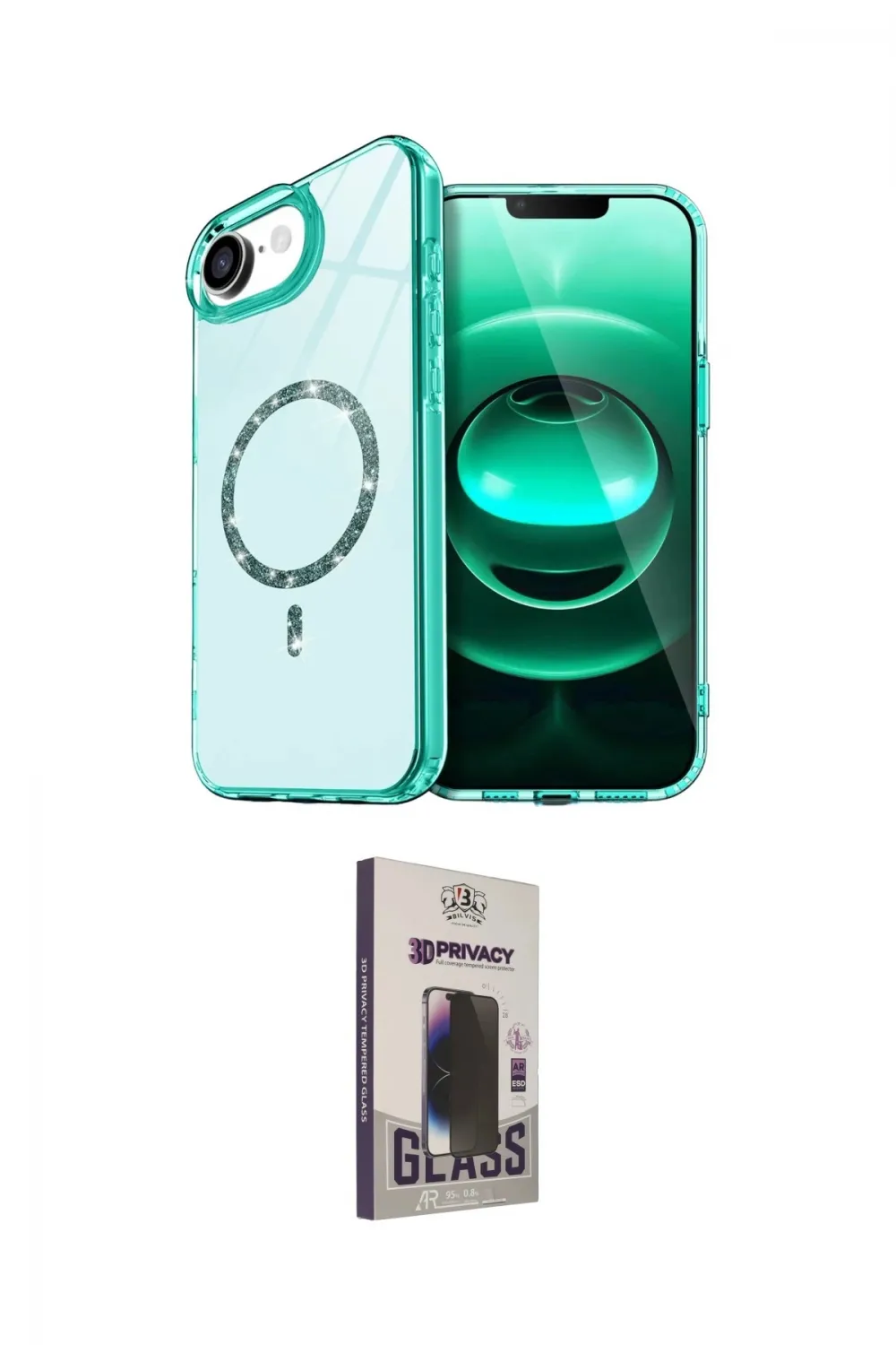 ieg™ iPhone 16E Kılıf Kıvılcım Form Prime - Siyah Bilvis Hayalet Cam Ekran Koruyucu
