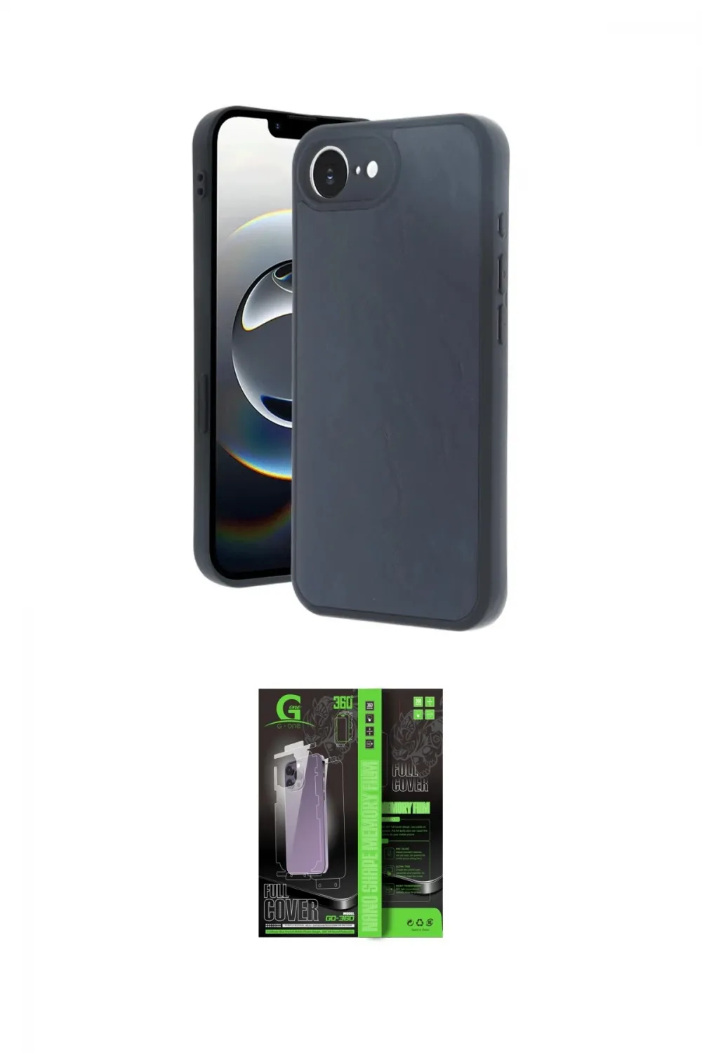 ieg™ iPhone 16E Kılıf Kıvılcım Işık Serisi - Şeffaf 360 Full Body Arka Koruyucu