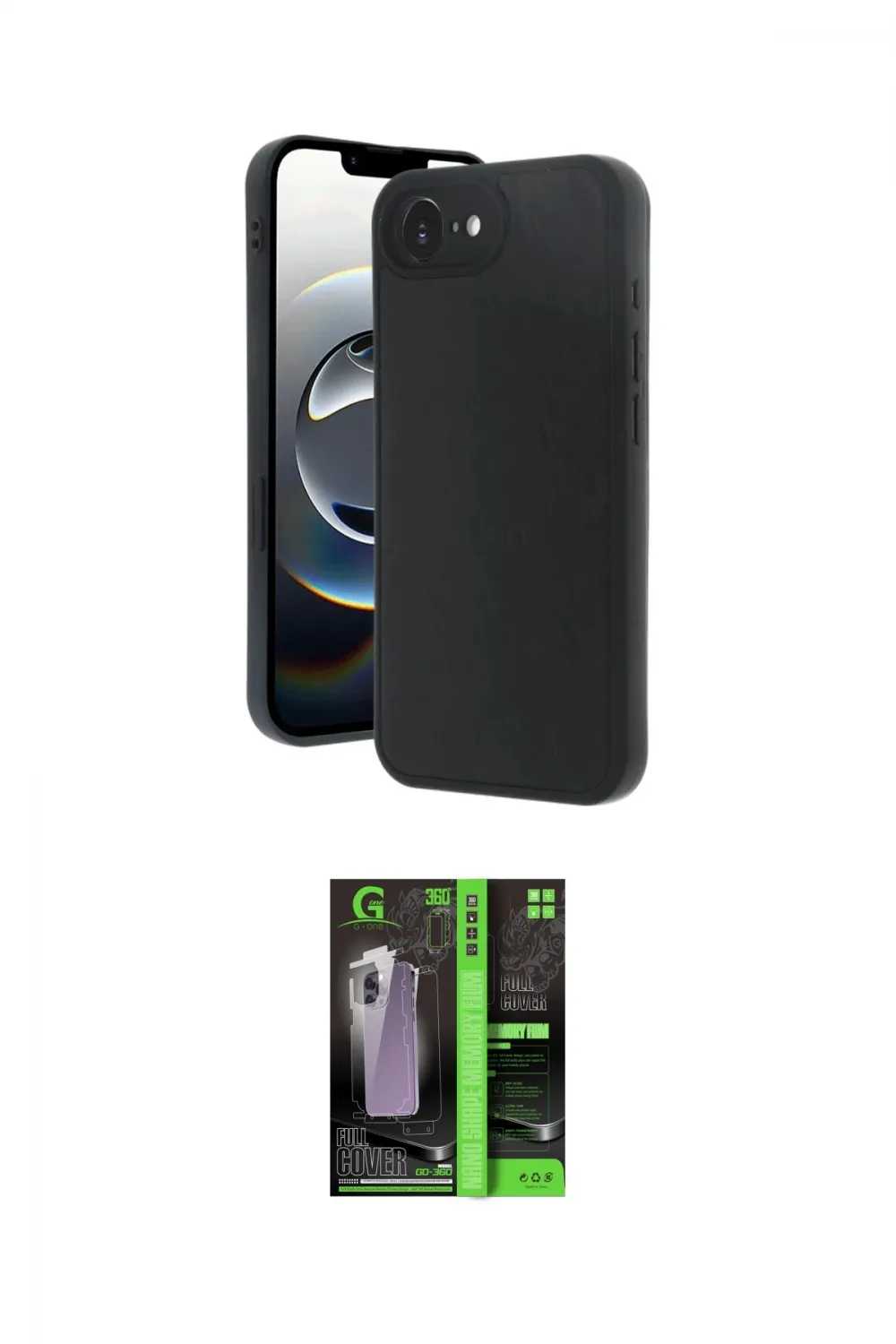ieg™ iPhone 16E Kılıf Kıvılcım Işık Serisi - Şeffaf 360 Full Body Arka Koruyucu