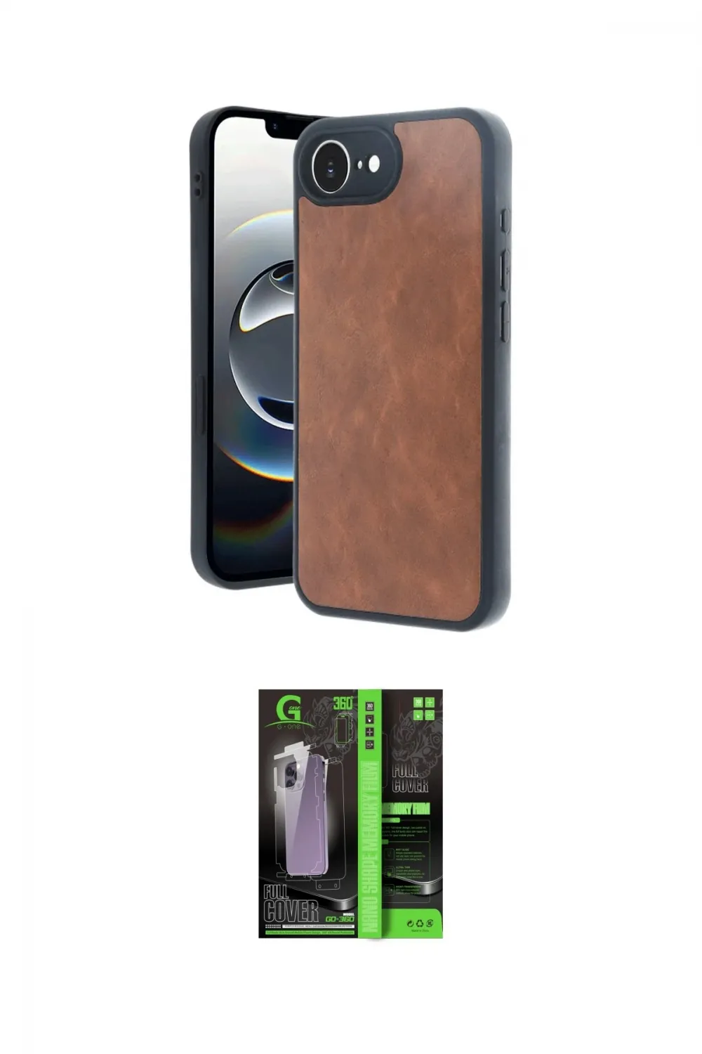 ieg™ iPhone 16E Kılıf Kıvılcım Işık Serisi - Şeffaf 360 Full Body Arka Koruyucu