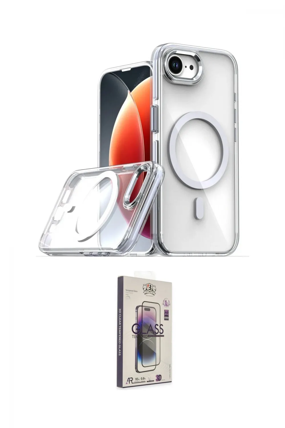 ieg™ iPhone 16E Kılıf Kozmos Doku Koleksiyonu - Siyah Bilvis 3D Cam Ekran Koruyucu