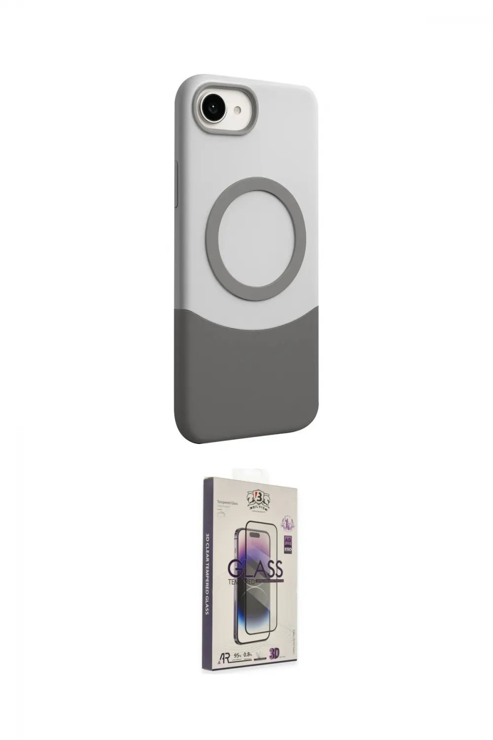 ieg™ iPhone 16E Kılıf Kozmos Form Özel Seri - Siyah Bilvis 3D Cam Ekran Koruyucu