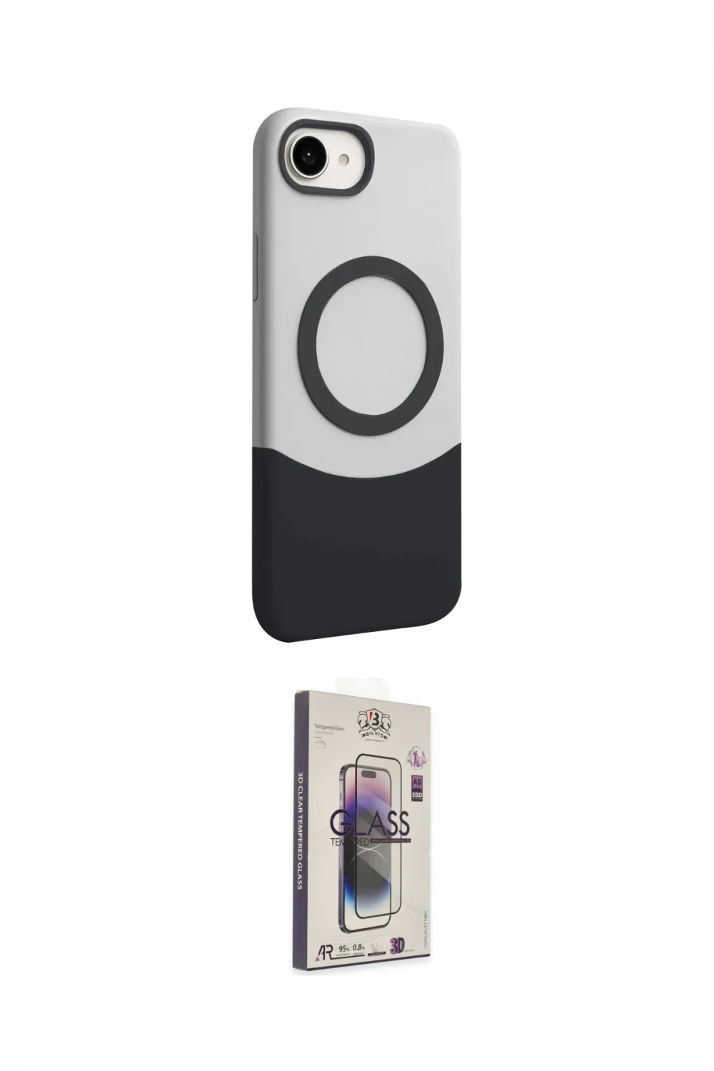 ieg™ iPhone 16E Kılıf Kozmos Form Özel Seri - Siyah Bilvis 3D Cam Ekran Koruyucu