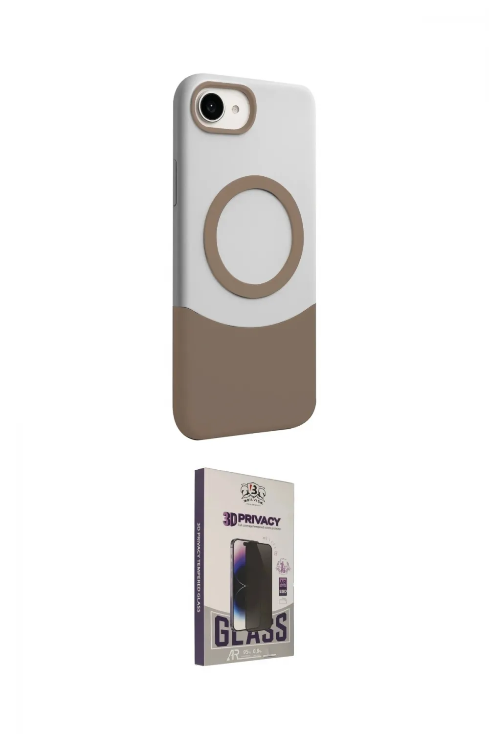 ieg™ iPhone 16E Kılıf Kozmos Form Özel Seri - Siyah Bilvis Hayalet Cam Ekran Koruyucu