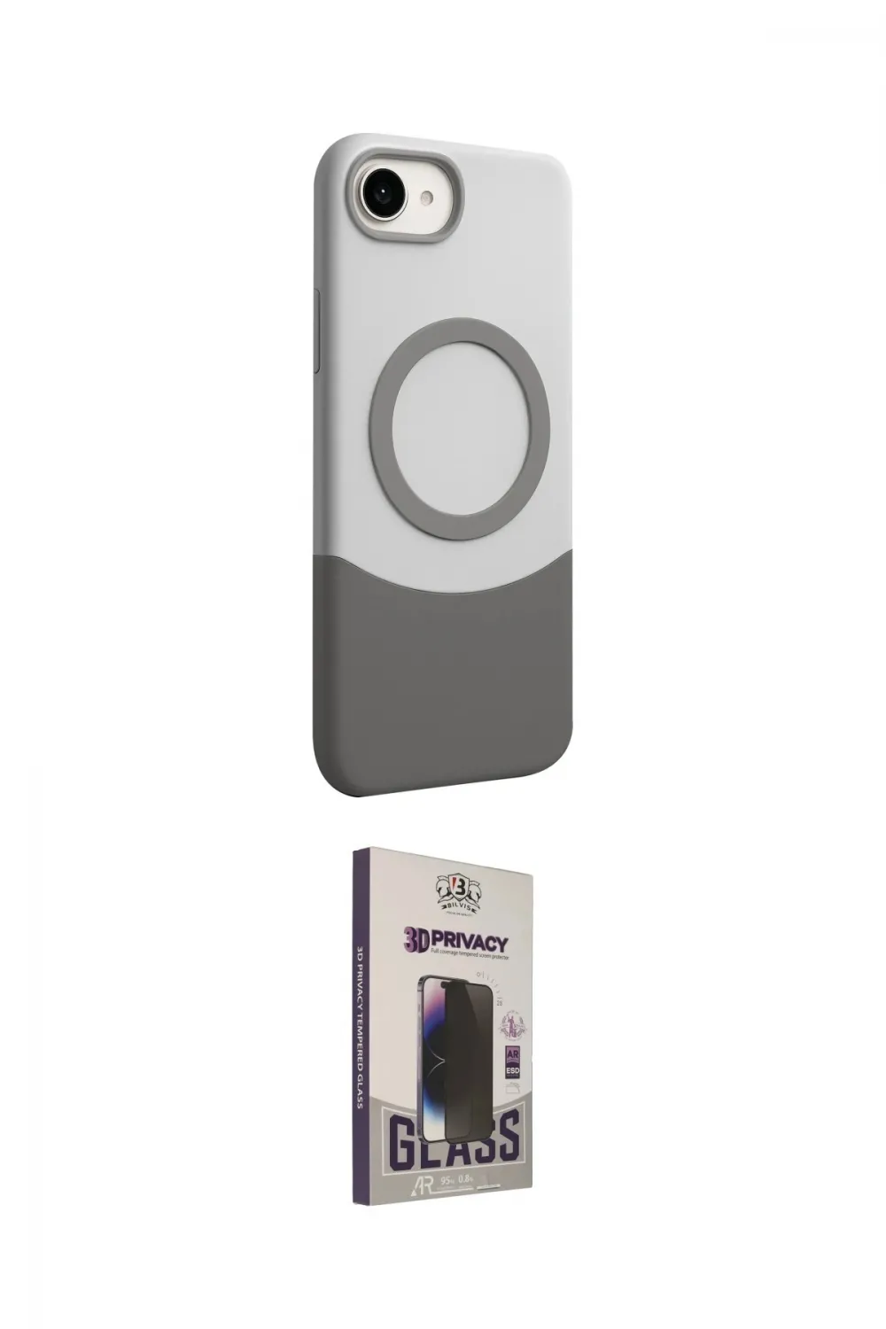 ieg™ iPhone 16E Kılıf Kozmos Form Özel Seri - Siyah Bilvis Hayalet Cam Ekran Koruyucu