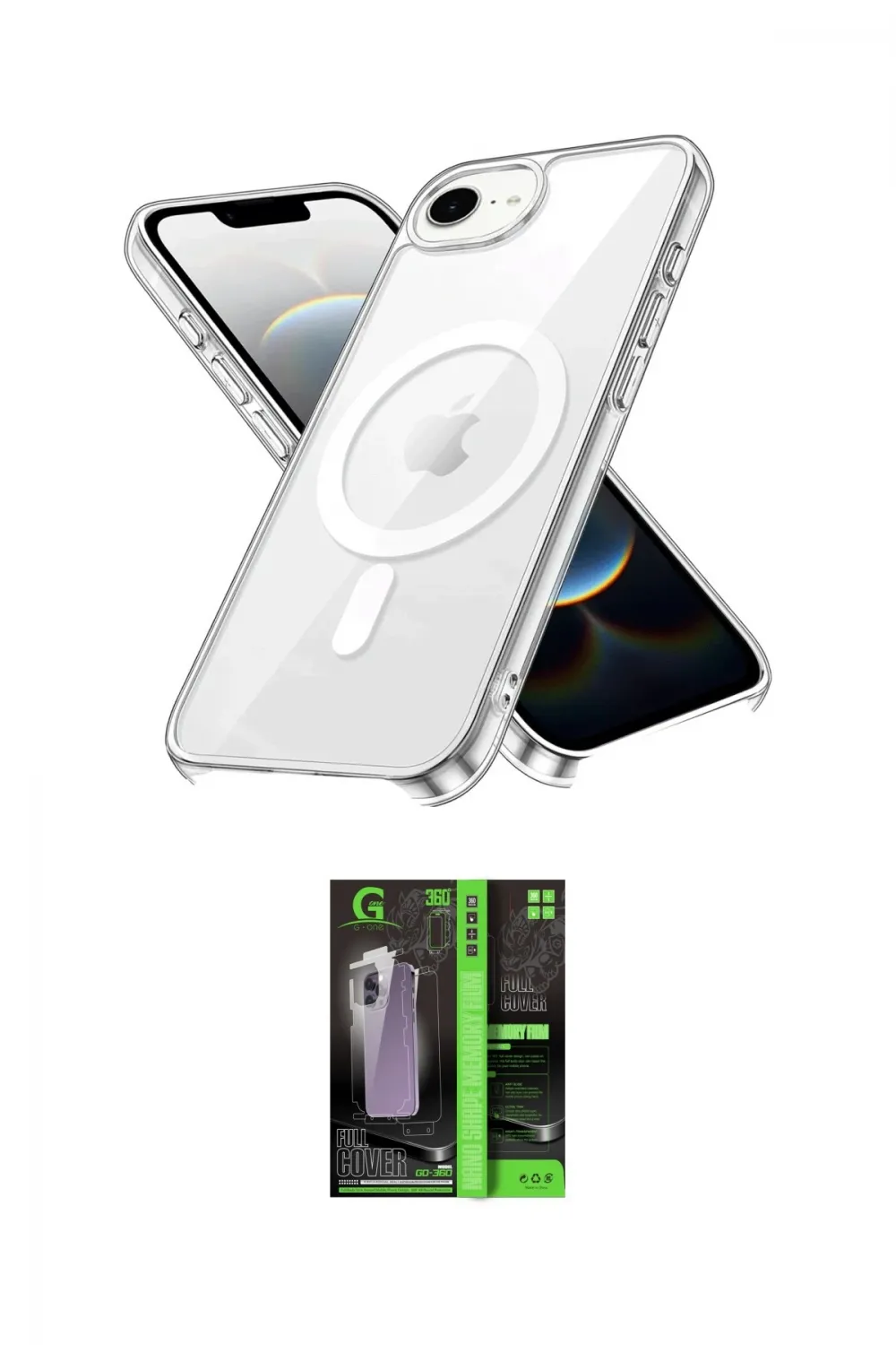 ieg™ iPhone 16E Kılıf Kutup Klasik Serisi - Şeffaf 360 Full Body Arka Koruyucu