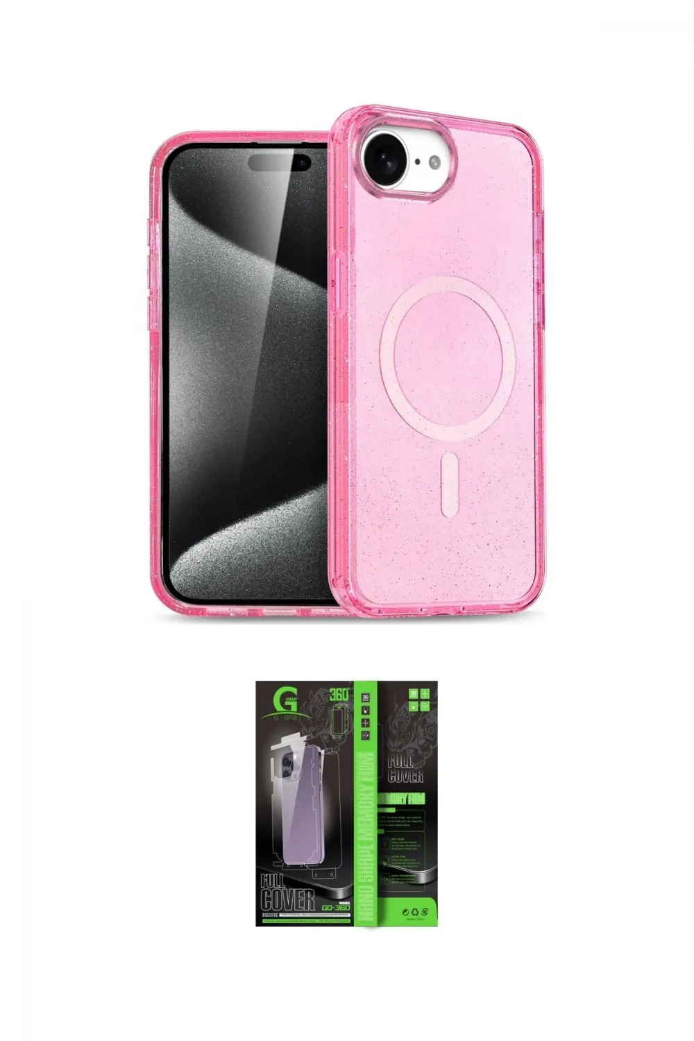 ieg™ iPhone 16E Kılıf Nova Asil Prime - Şeffaf 360 Full Body Arka Koruyucu
