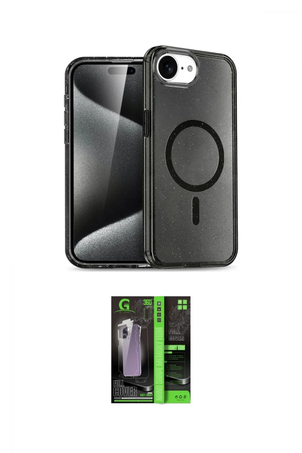ieg™ iPhone 16E Kılıf Nova Asil Prime - Şeffaf 360 Full Body Arka Koruyucu