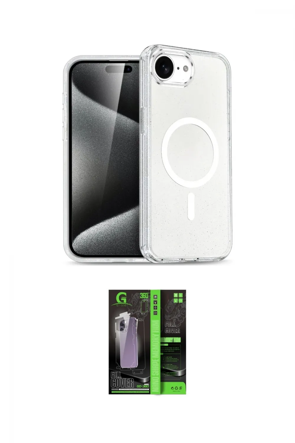 ieg™ iPhone 16E Kılıf Nova Asil Prime - Şeffaf 360 Full Body Arka Koruyucu