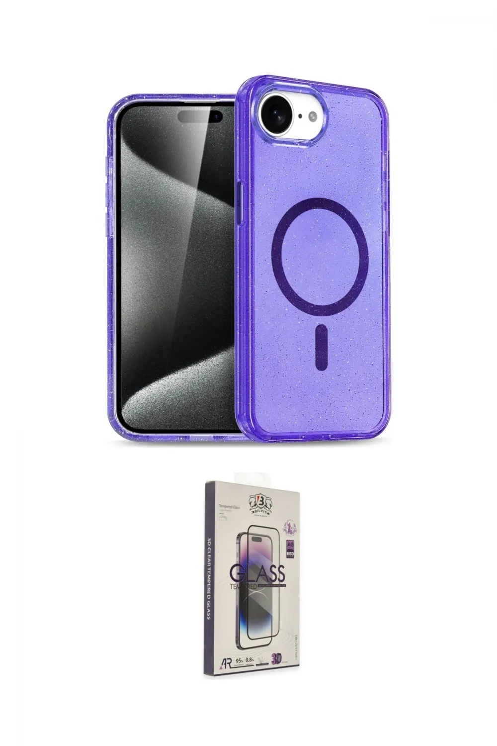ieg™ iPhone 16E Kılıf Nova Asil Prime - Siyah Bilvis 3D Cam Ekran Koruyucu