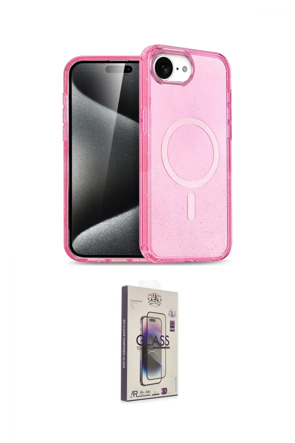 ieg™ iPhone 16E Kılıf Nova Asil Prime - Siyah Bilvis 3D Cam Ekran Koruyucu