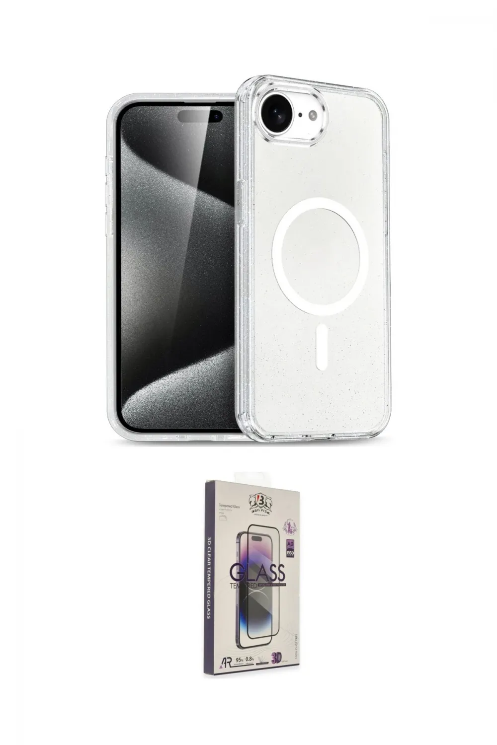 ieg™ iPhone 16E Kılıf Nova Asil Prime - Siyah Bilvis 3D Cam Ekran Koruyucu