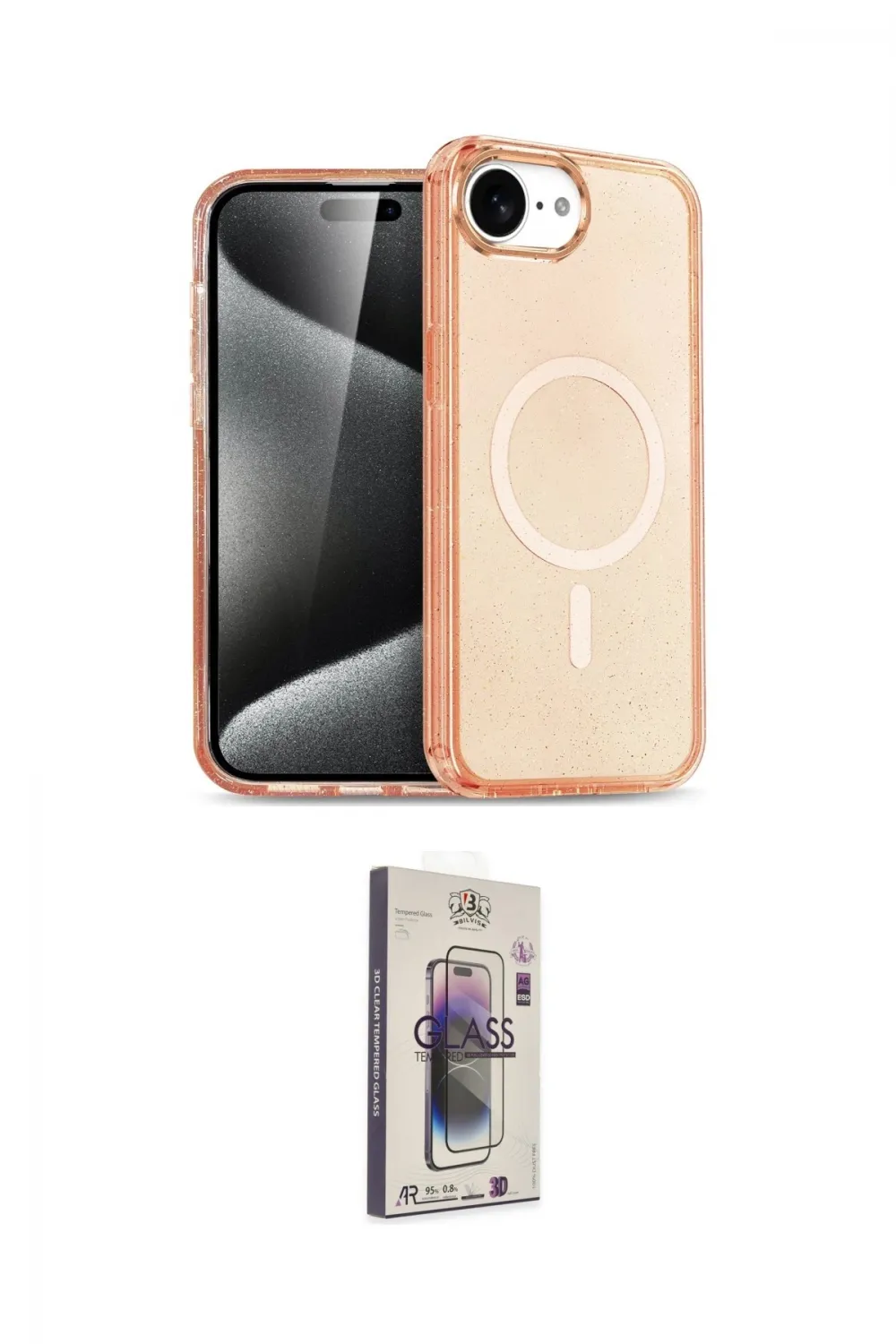 ieg™ iPhone 16E Kılıf Nova Asil Prime - Siyah Bilvis 3D Cam Ekran Koruyucu