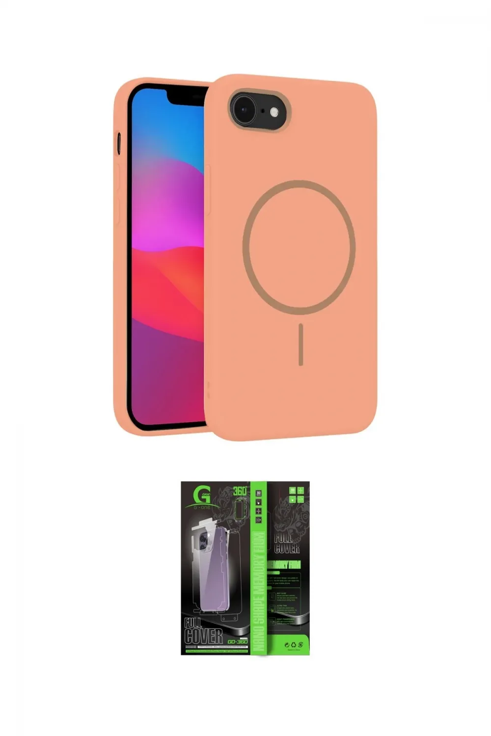 ieg™ iPhone 16E Kılıf Siluet Doku Özel Seri - Şeffaf 360 Full Body Arka Koruyucu