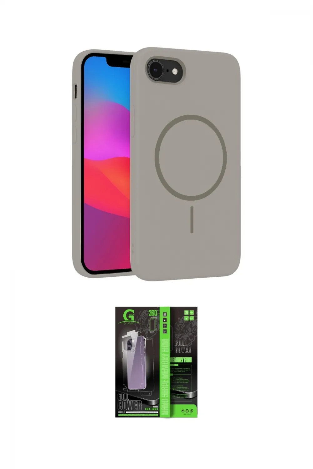 ieg™ iPhone 16E Kılıf Siluet Doku Özel Seri - Şeffaf 360 Full Body Arka Koruyucu
