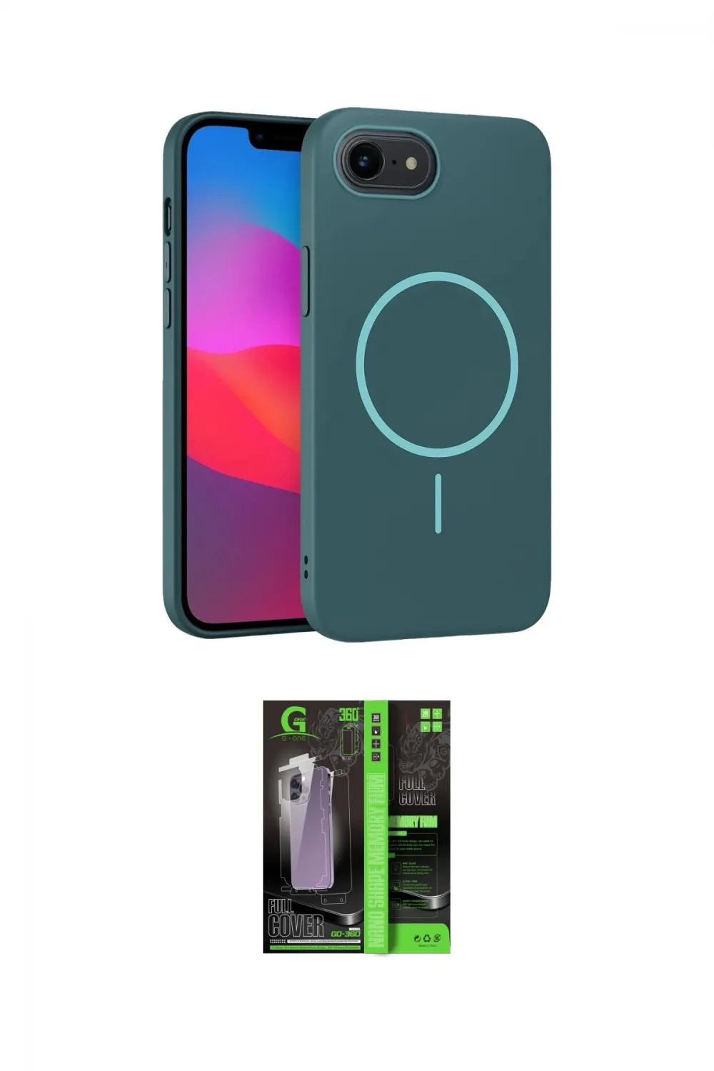 ieg™ iPhone 16E Kılıf Siluet Doku Özel Seri - Şeffaf 360 Full Body Arka Koruyucu
