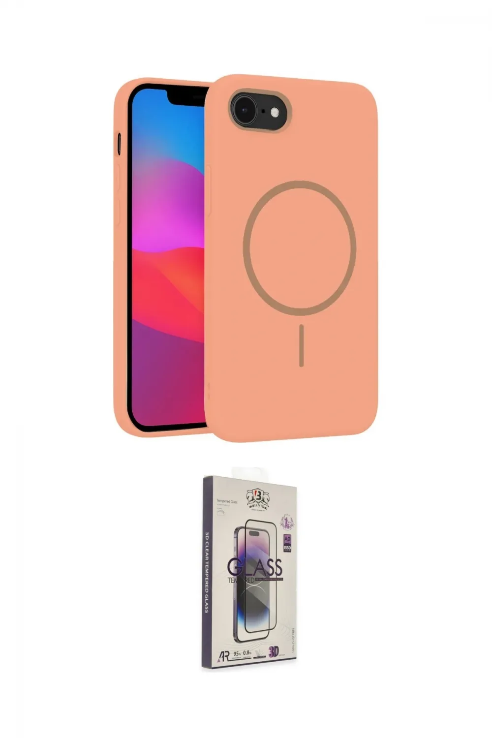 ieg™ iPhone 16E Kılıf Siluet Doku Özel Seri - Siyah Bilvis 3D Cam Ekran Koruyucu