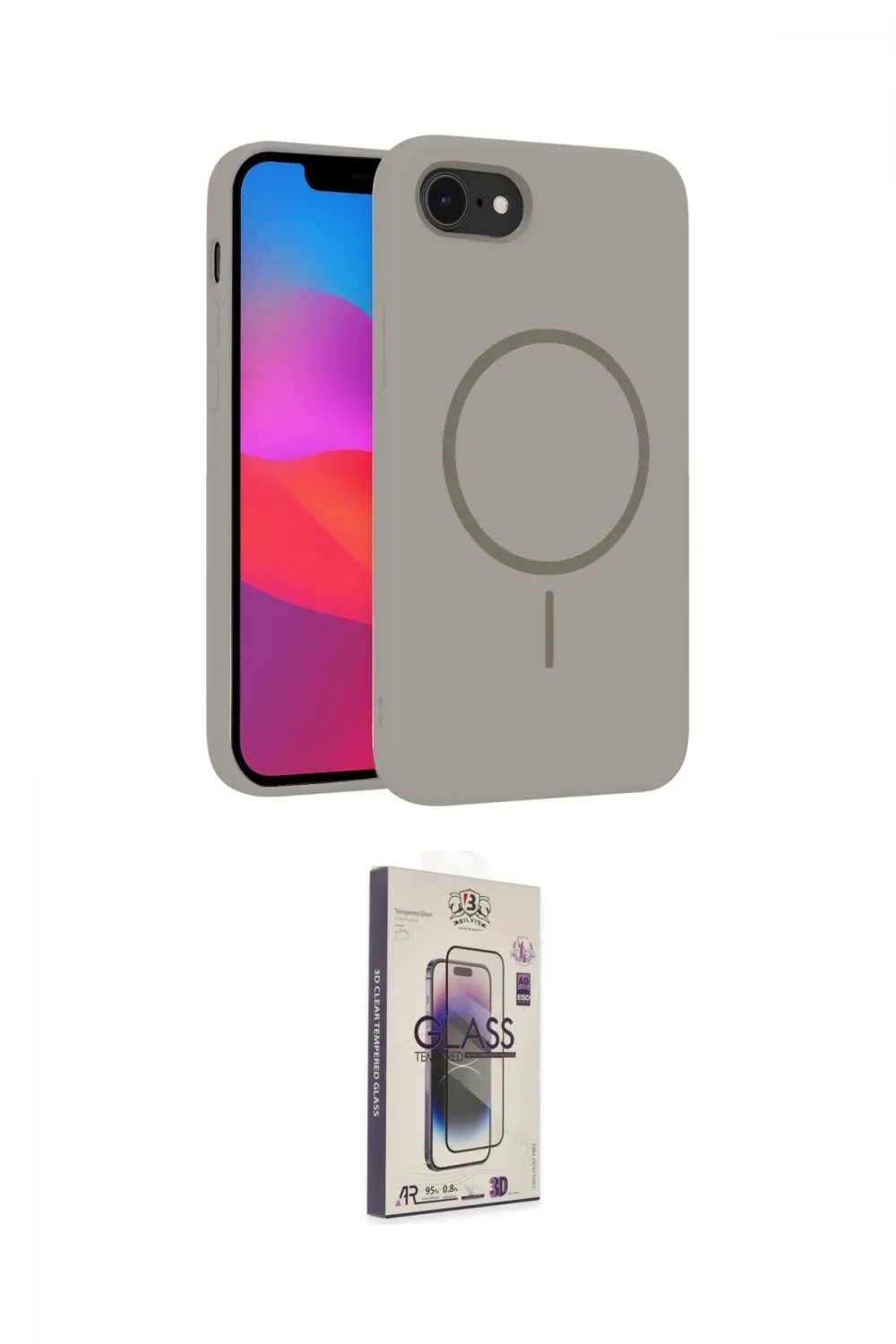 ieg™ iPhone 16E Kılıf Siluet Doku Özel Seri - Siyah Bilvis 3D Cam Ekran Koruyucu