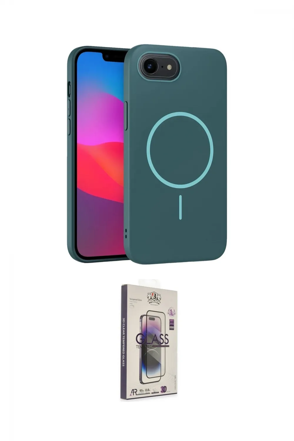 ieg™ iPhone 16E Kılıf Siluet Doku Özel Seri - Siyah Bilvis 3D Cam Ekran Koruyucu