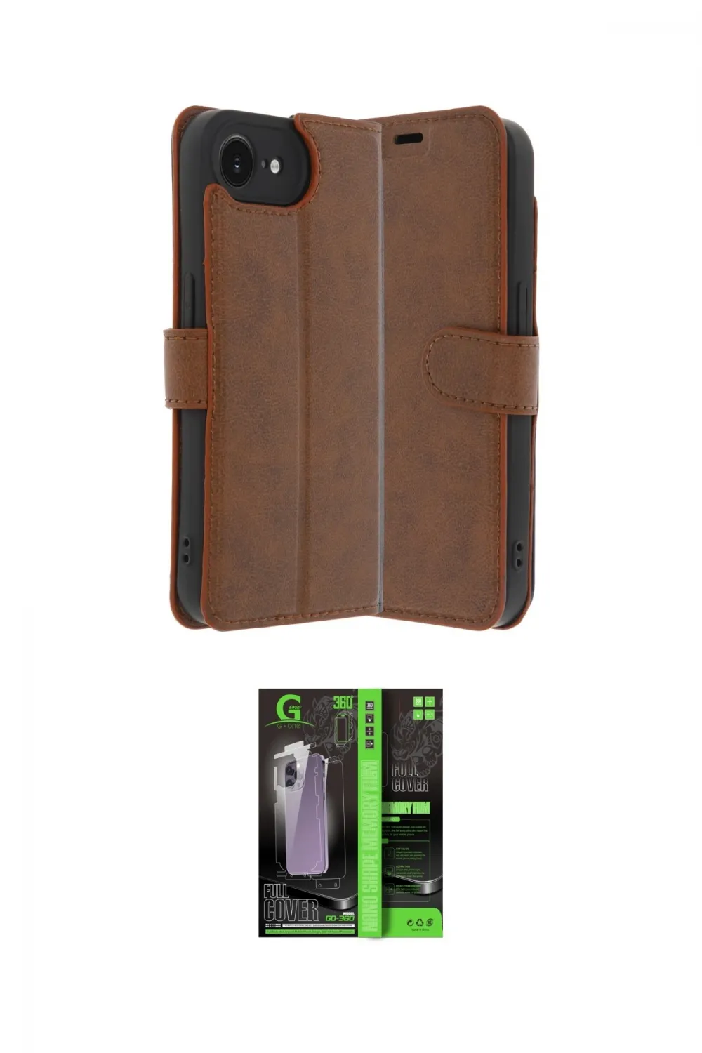 ieg™ iPhone 16E Kılıf Siluet Işık Serisi - Şeffaf 360 Full Body Arka Koruyucu