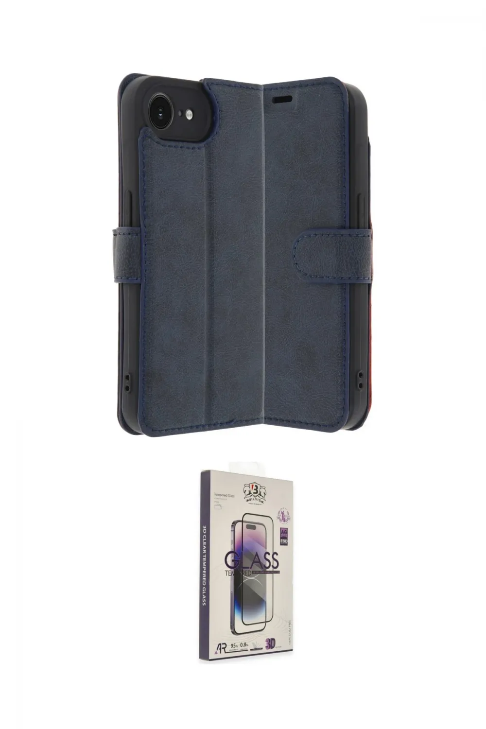 ieg™ iPhone 16E Kılıf Siluet Işık Serisi - Siyah Bilvis 3D Cam Ekran Koruyucu
