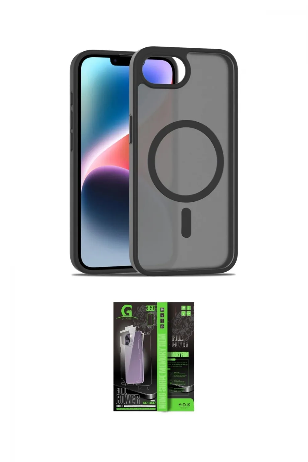 ieg™ iPhone 16E Kılıf Siluet Minimal Prime - Şeffaf 360 Full Body Arka Koruyucu