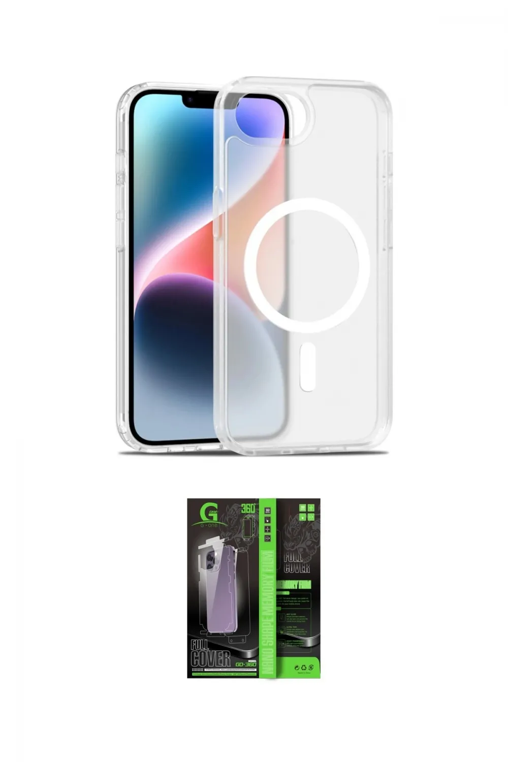 ieg™ iPhone 16E Kılıf Siluet Minimal Prime - Şeffaf 360 Full Body Arka Koruyucu