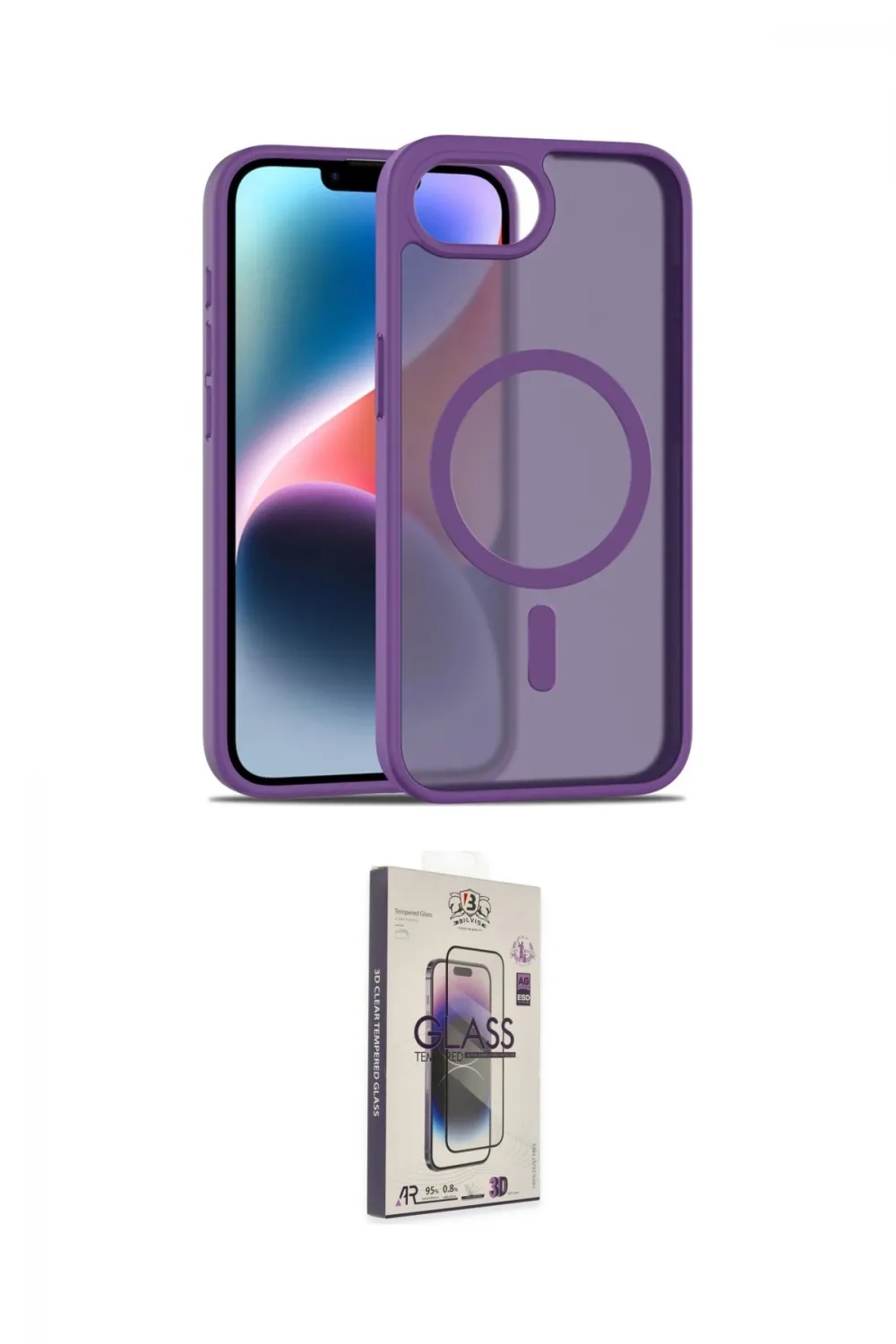 ieg™ iPhone 16E Kılıf Siluet Minimal Prime - Siyah Bilvis 3D Cam Ekran Koruyucu