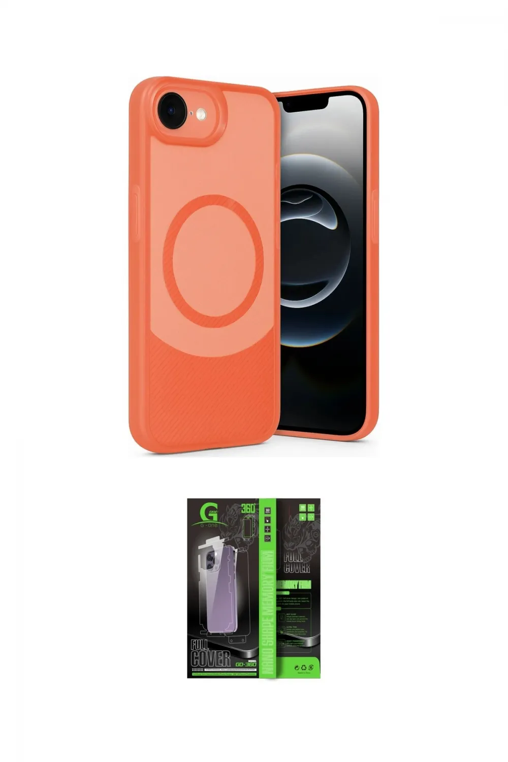 ieg™ iPhone 16E Kılıf Ufuk Serisi - Şeffaf 360 Full Body Arka Koruyucu