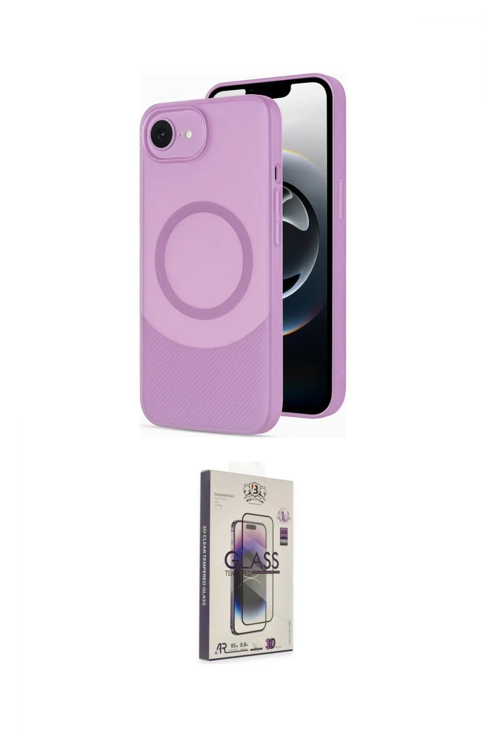ieg™ iPhone 16E Kılıf Ufuk Serisi - Siyah Bilvis 3D Cam Ekran Koruyucu