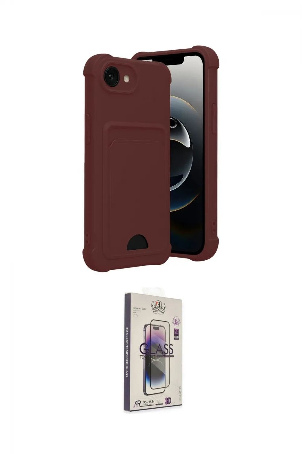ieg™ iPhone 16E Kılıf Vadi Çizgi Prime - Siyah Bilvis 3D Cam Ekran Koruyucu